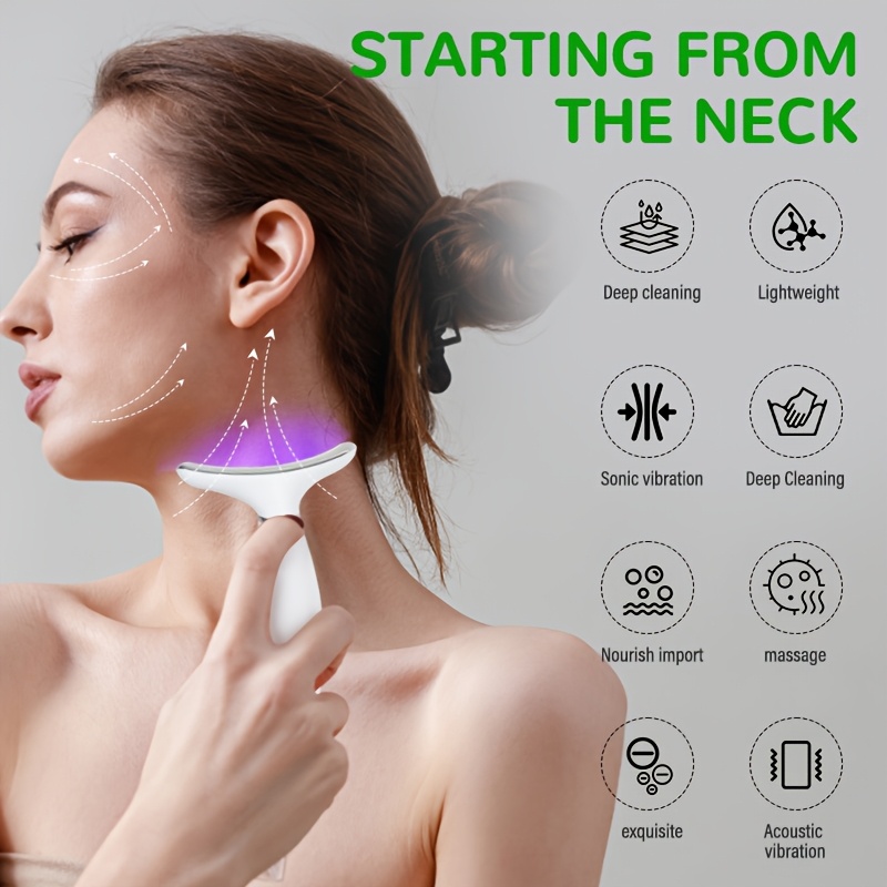 all in one facial neck rejuvenation device cleansing microcurrent warm moisturizing rechargeable lithium battery ideal gift for women beauty device modern aesthetic details 6
