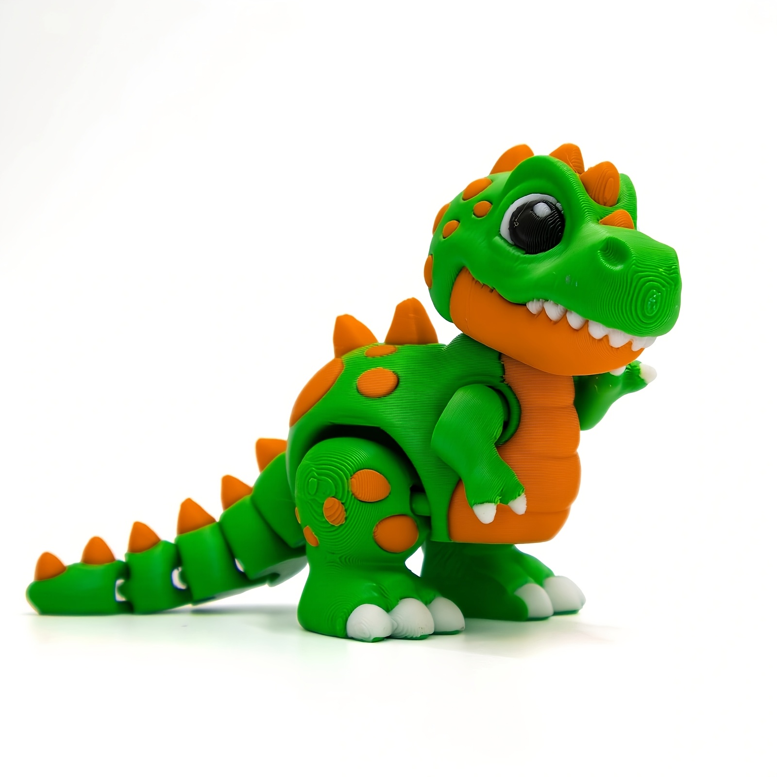 TEMU Adorable Dinosaur 3d Printed Full-jointed Articulated Q-version , -style Trendy Toy