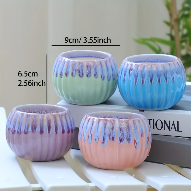 1 Stück bunter kleiner Keramik-Blumentopf