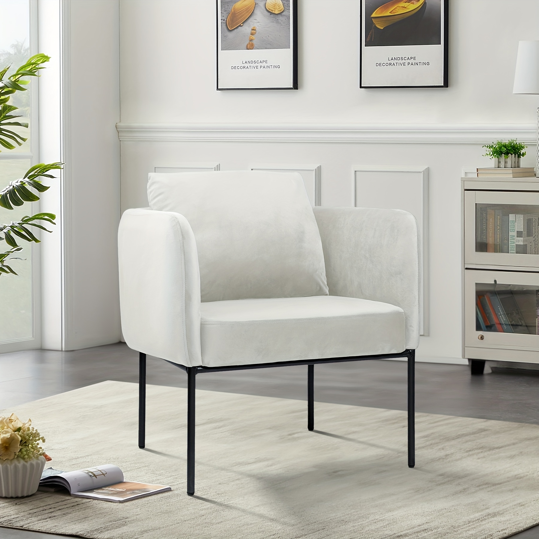 white furry accent chair sold on Temu United States - Main Image