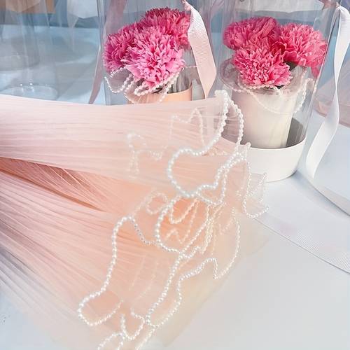 4 5 yards korean floral wrapping paper pearl crepe chiffon valentines day florist supplies wedding and birthday wrapping paper bouquet accessories gift wrapping flower wrapping for valentines day mothers day teachers day nurses day