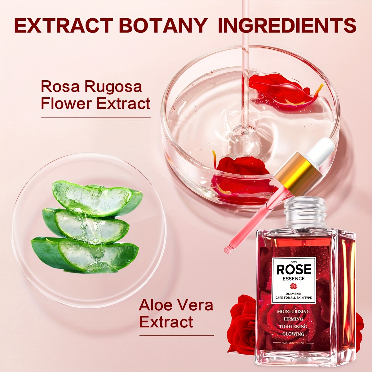 rose essence skincare essence niacinamide rose essence - Temu