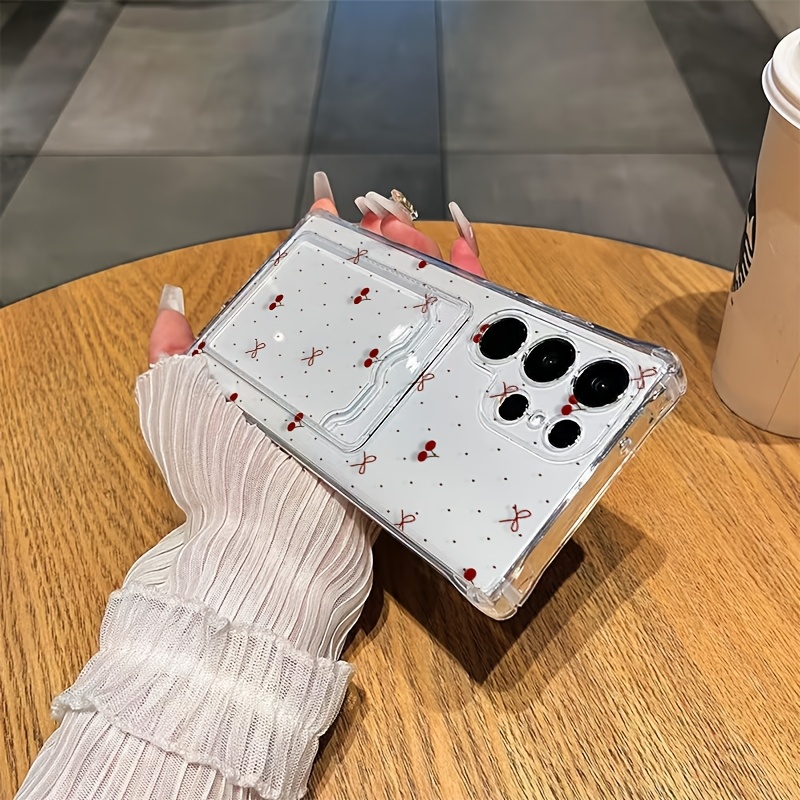 TEMU A Holder Case With A Design, Featuring Cherry, Bow, And Polka Dot Patterns. Compatible With For A54/a53/a52 ( Fits A52s)/a34 (5g)/a14