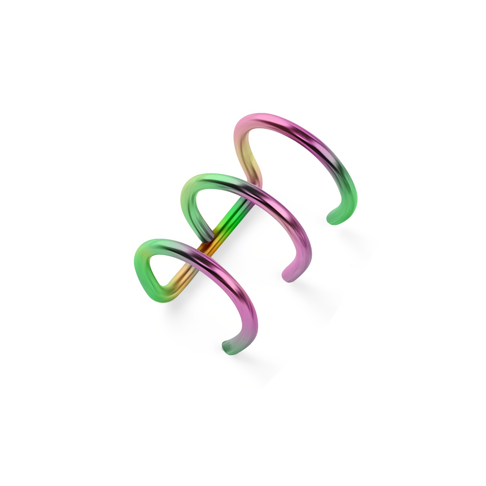Women's U-Shaped Three-Ring Ear Clip, Adjustable Size