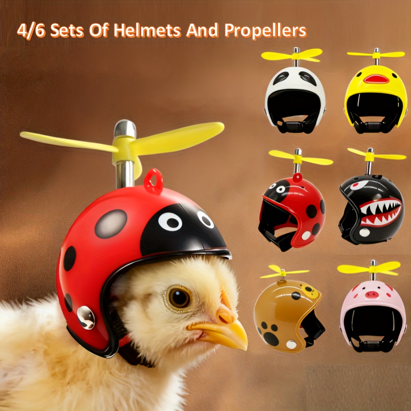 chicken football helmet 4/6 Sets of Rainproof Mini Chicken Helmets And Propellers, Random Styles,  Adjustable Chin Straps * Gear, Suitable for Chicks * Parrots, Rodents, And  Other Small * Fun And * Headwear