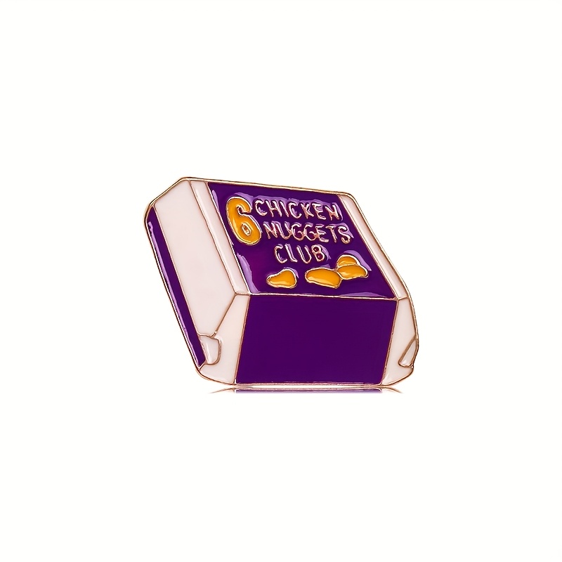 1pc Creative Cartoon Design Square Chicken Box Shaped Decorative Badge Food Packaging Box Brooch
