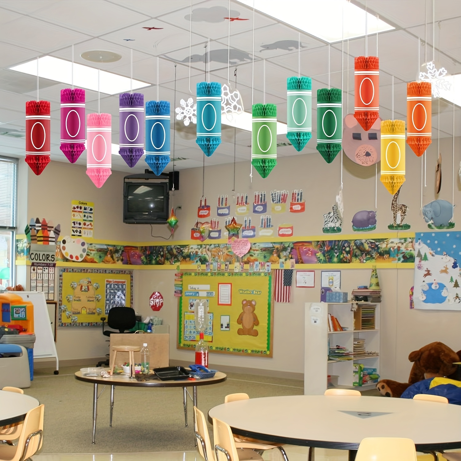 Buntes Willkommensbanner Für Schulanfang – Spiral-Deko Mit Flaggen & Bändern, Campus-Stil
