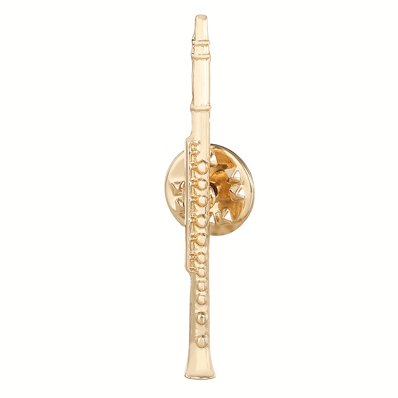 TEMU 1pc Broche de instrumento musical de dibujos animados, serie violín flauta, de aleación con goteo de aceite, adiciones de ropa, broches de