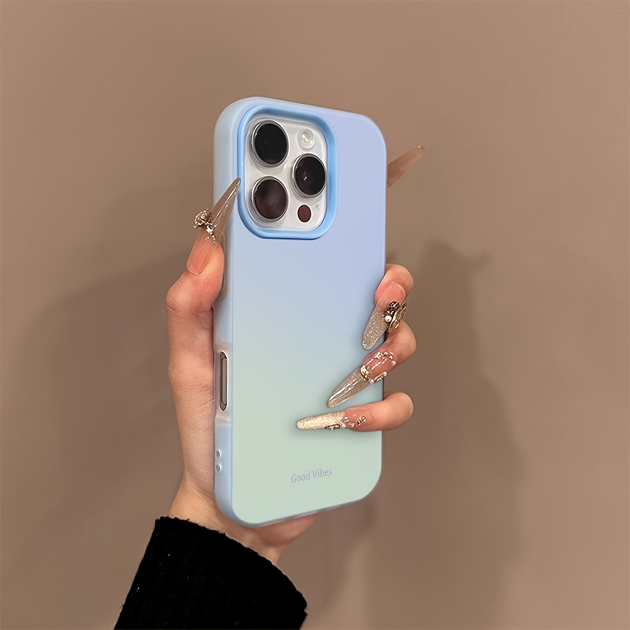 TEMU Phone Case: Phone Case - 1 Gradient Smudge Purple Jelly Texture 2-in-1 Anti-drop Protective Soft Case, Suitable For Iphone
