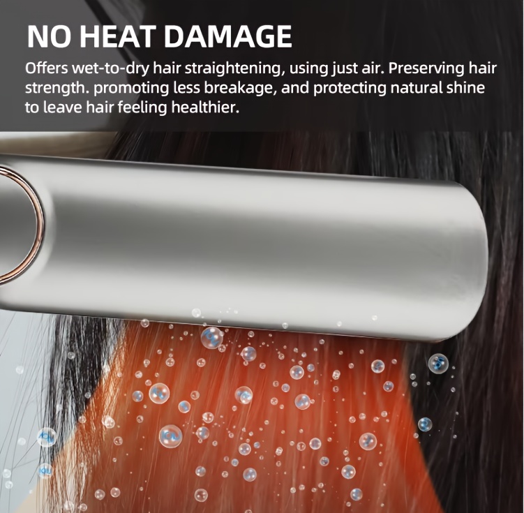 2-in-1 Stijltang & Föhn - Nat/Droog Gebruik met Hoge Luchtstroom, Snelle Opwarming, Geen Hittebeschadiging Geschikt voor Nat/Droog Haar, EU Stekker (Compatibel met Europese Stopcontacten)