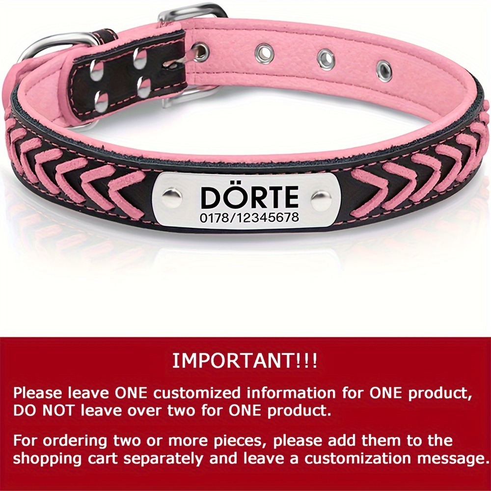 Pink dog collars for best sale large dogs