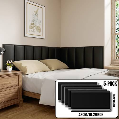 5pcs headboard foam padded wall decoration retro style self synthetic leather thermal insulation polyurethane material suitable for queen full king size beds winter warm headboards dormitories