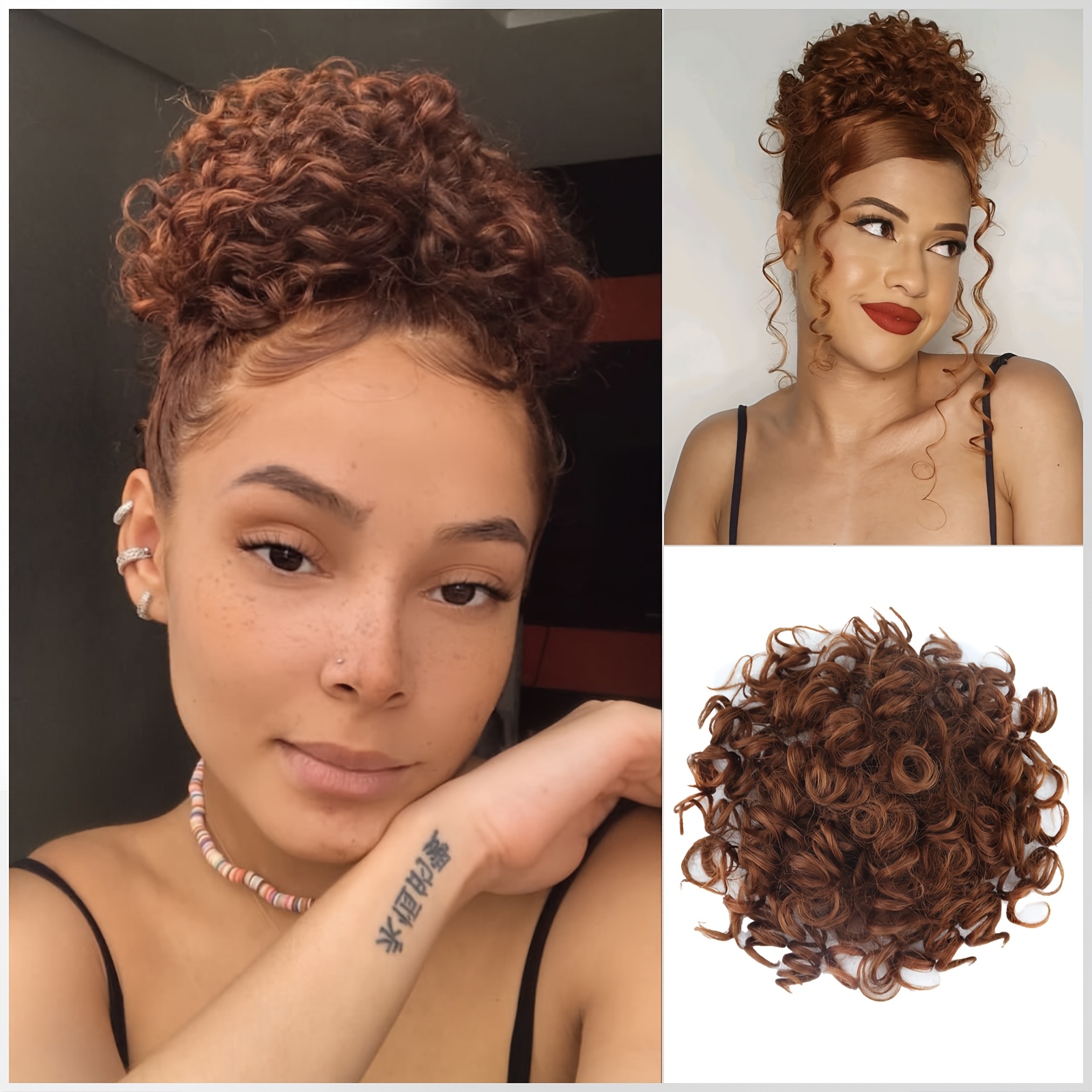 messy bun hair piece women 70g elastic drawstring loose wave  display picture 1