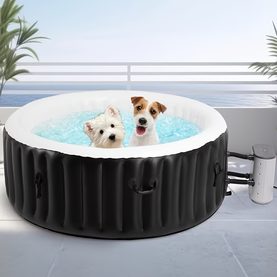 TEMU 4-person 71'' Spa With 800l Capacity:pet Outdoor Portable Hot Tub Featuring 110 , Control Panel, Insulated Cover, And Temperature To 104°f, A Valentine's Day Gift For Pets