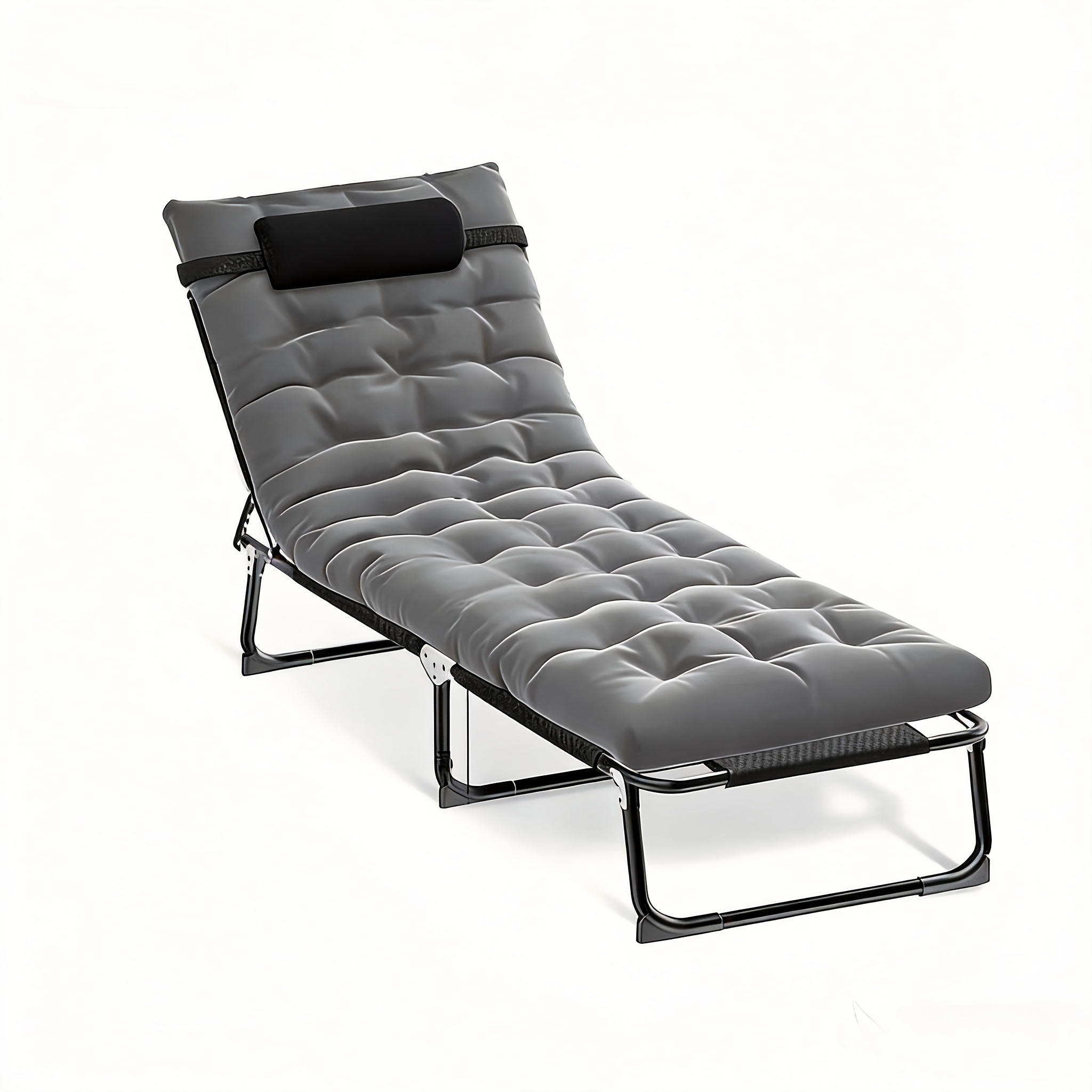 TEMU Luxury Foldable Black Portable Folding Bed, Suitable For Outdoor Activities - Ideal For Camping, Hiking, And Rv Travel - Sturdy And Lightweight,