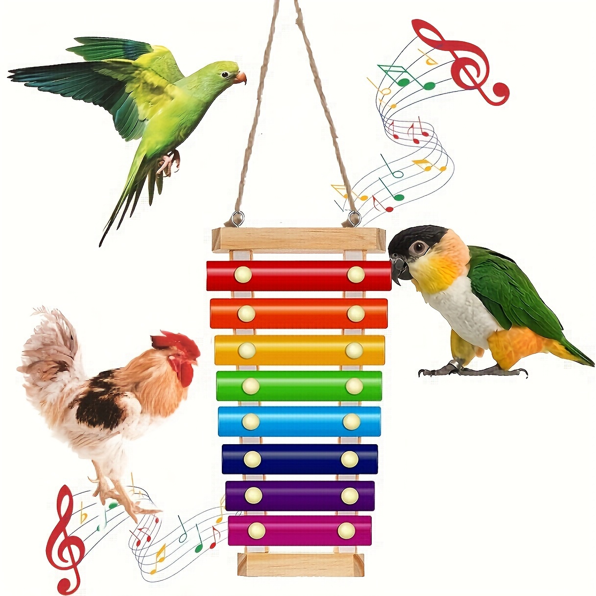 Interactive Bird Toys for Parakeets and Parrots Wooden Swing Xylophone and Training Game Enhance Your Bird s Physical and Mental Health