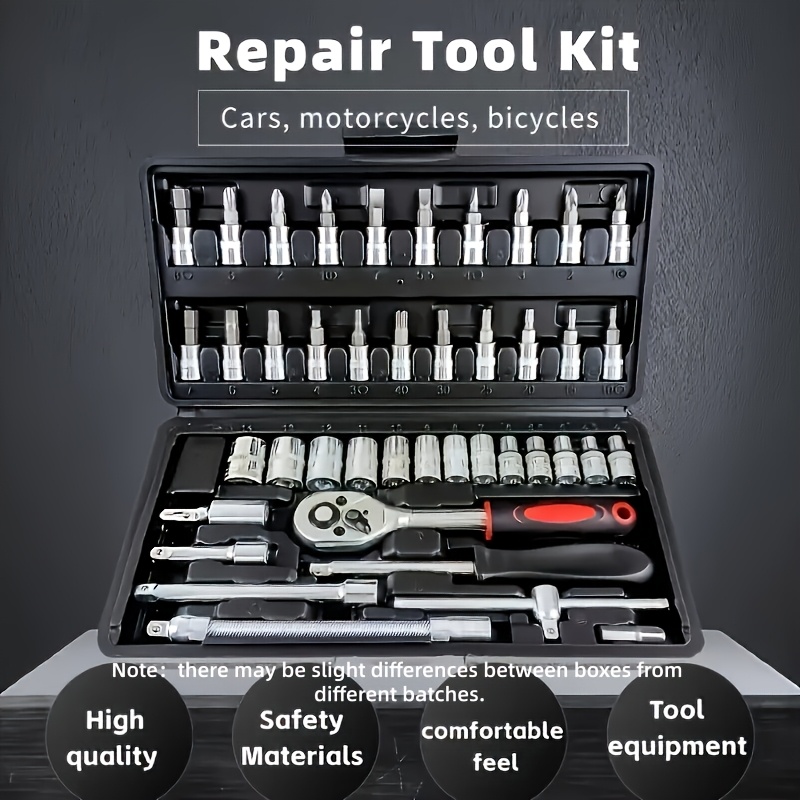 Image of Newly Technicians, 43pcs Tool Kit, Automotive Repair Wrench Set, -level Socket Set With Ratchet Wrench Tool Kit, Durable Sockets And Extension Bars – Reinforced Storage Case For Car And Home Repairs