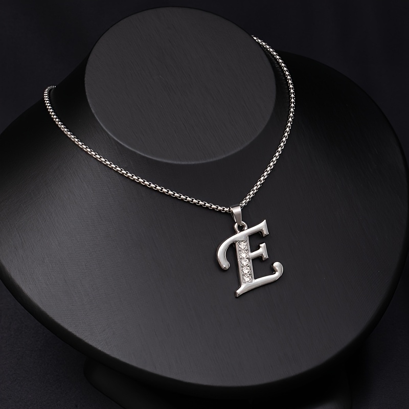 Simple Stylish Women's 26 English Letters Titanium Steel Necklace