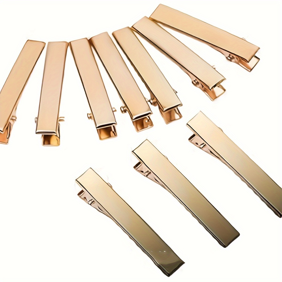 

[customer ] 50pcs Golden Alligator Hair Clips For Women - 1.6" Matte , Vintage Punk Style, Metal Barrettes For Diy Crafts & Styling - Christmas, Halloween, Graduation