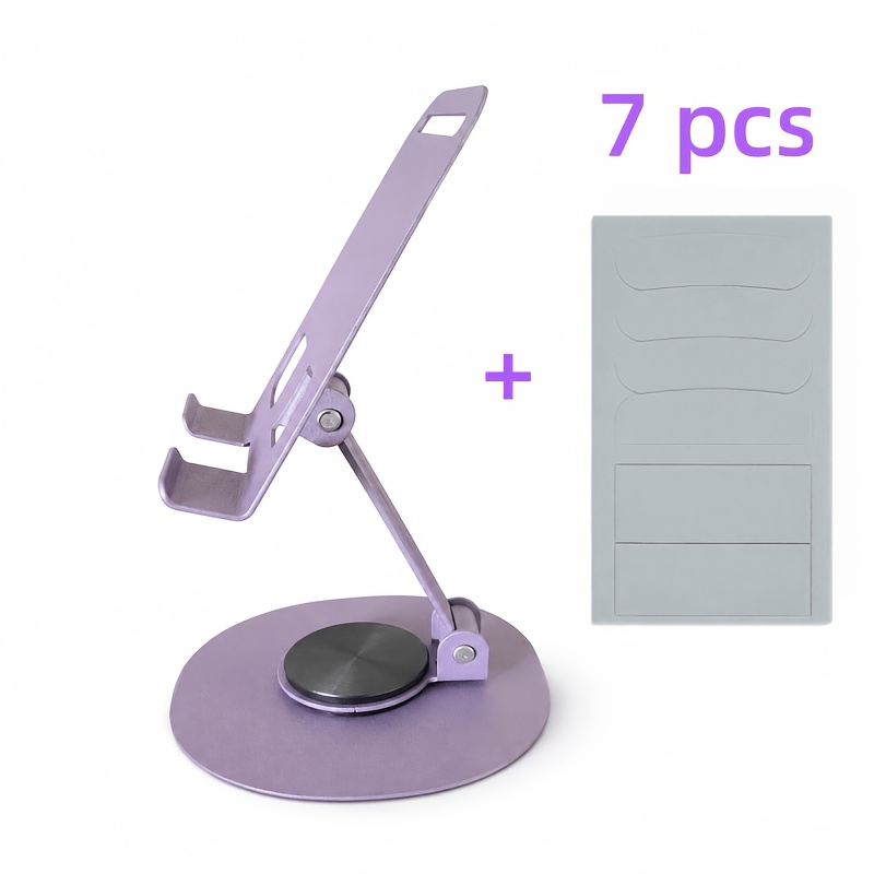 TEMU Purple 360-degree Metal Phone Stand - Portable Desktop Phone Holder - Foldable And Rotatable Phone Stand