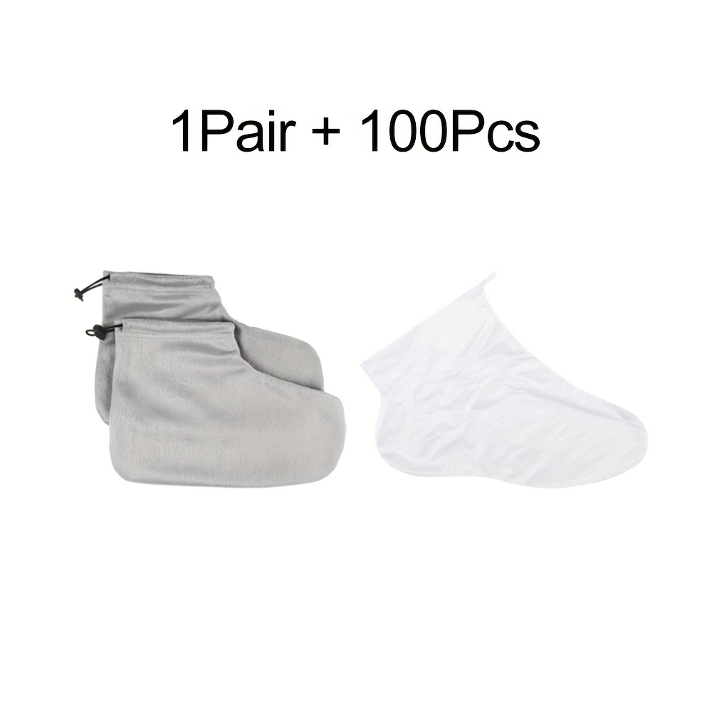 TEMU 102pcs Hand And Foot Care Tools Moisturizing Foot Cover Set, Moisturizing Socks That Used With Light Beige Care Products Spa Foot Care, And