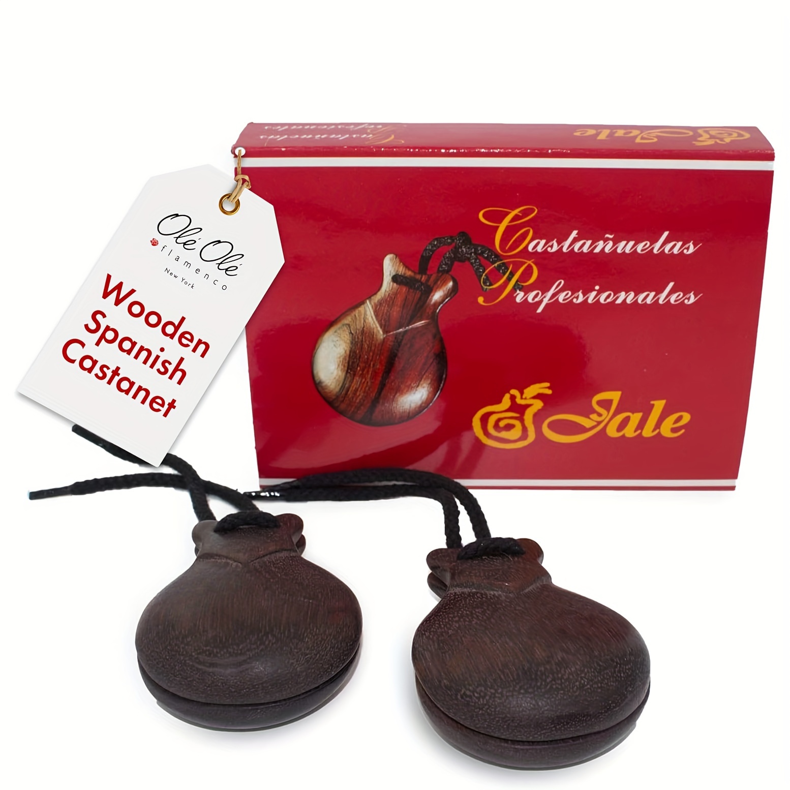 

2pcs Spanish - Professional Flamenco Wooden Hand Percussion Instruments, Black, Ideal For Musicians And Collectors