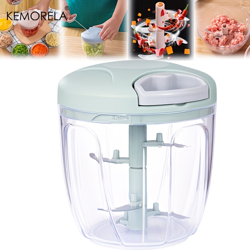 TEMU Kemorela 1pc 500/900ml Manual Chopper â Household Garlic & Onion Mincer â & Vegetable Cutter â Meat Grinder & Spice Chopper â Kitchen Too