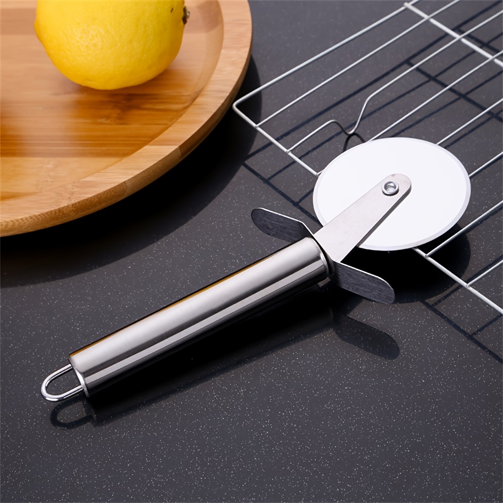 1pc Stainless Steel Single-Wheel Pizza Cutter for Home Kitchen Baking, Pizza, Pancakes, and Cakes