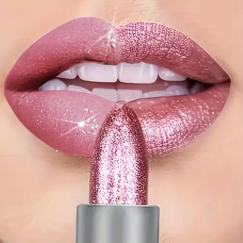 starry night rose pink glitter lipstick moisturizing waterproof velvet texture long lasting for all light beige types perfect makeup gift for women christmas valentines day daily lip care sleek metallic look moisturizing formula