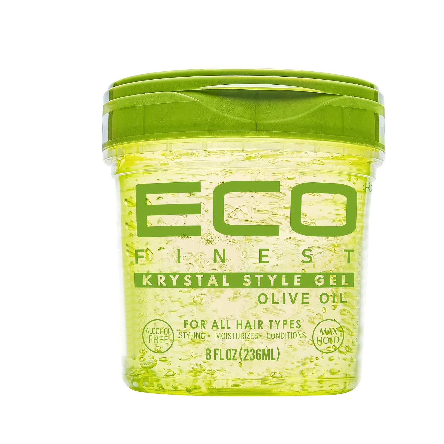 236ml Eco Olive Oil Styling Gel, Moisturizing Krystal With Olive Oil, For Braiding, Twisting And Edge Control