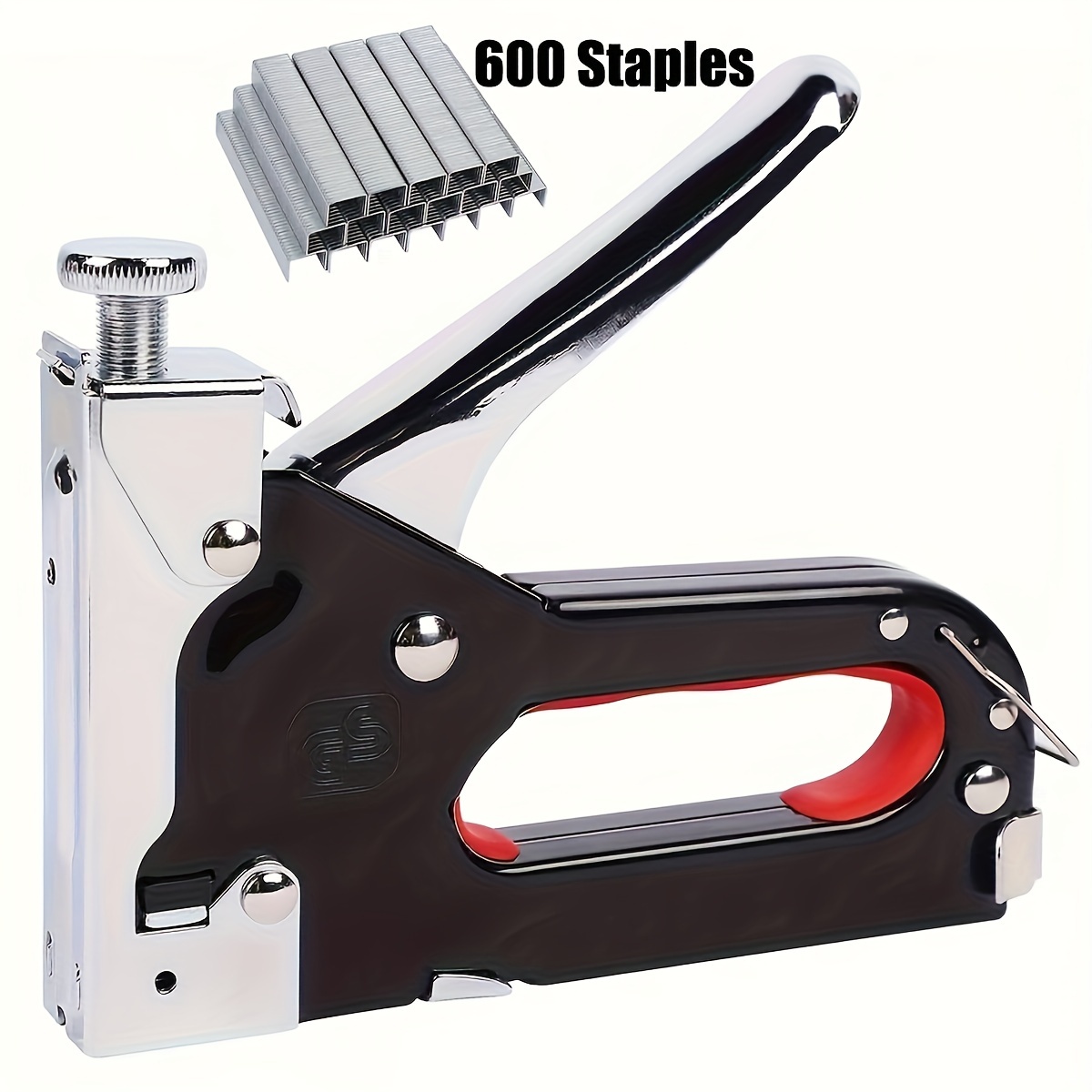 TEMU 4-in-1 Heavy Duty Manual Upholstery Staple With 600 - Adjustable Stapler For Wood, Carpentry & Diy Projects, Ergonomic Handle & Safety Lock,