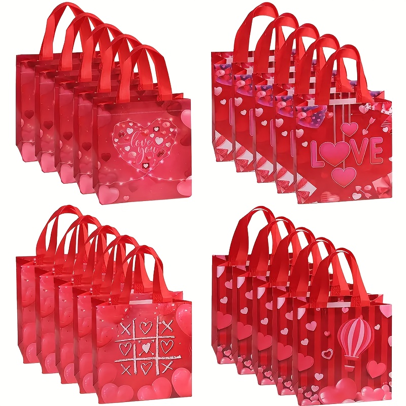 

16pcs 's Day Gift Bags - Waterproof Non-woven -, Print Handbags For Weddings, Birthdays, & Party Favors