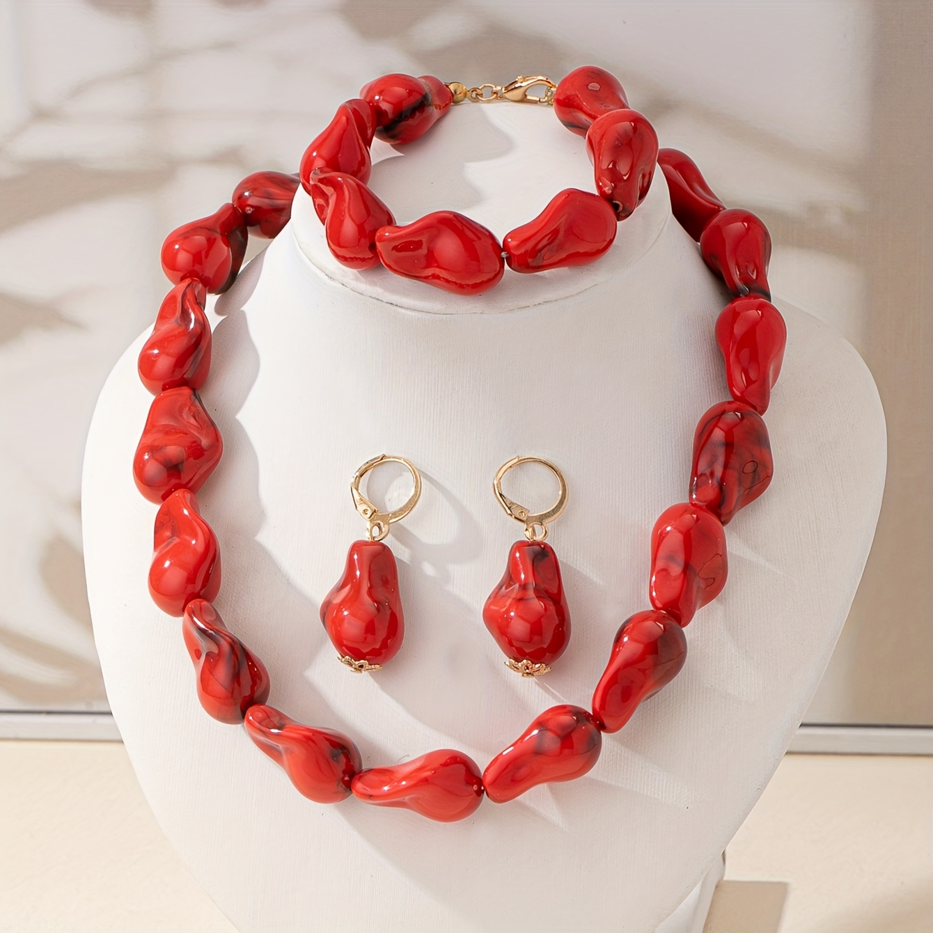 TEMU A Set Of Classic, Elegant, Retro, Baroque-inspired Pearl Necklace, Earrings, And Bracelet Set, Women's Holiday Birthday Dating Prom Banquet