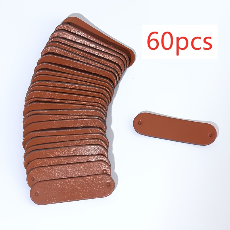 TEMU 60 Etiquetas de Cuero Sintético Personalizables - Etiquetas Personalizadas con Agujeros para Ropa DIY, Regalos y Empaquetado - Diseño y Elegante