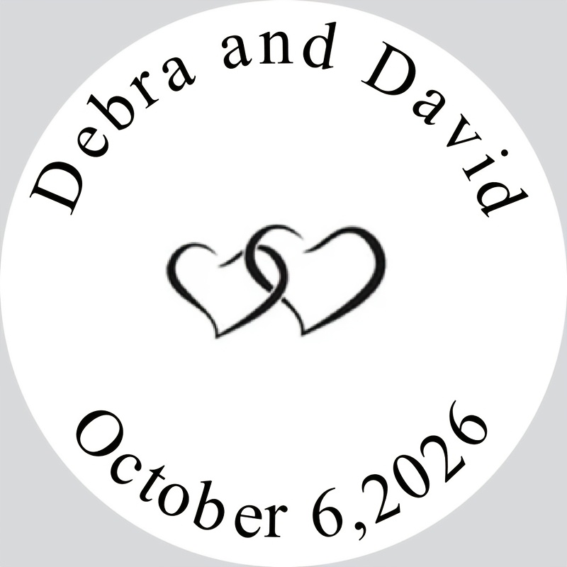 TEMU 50pcs Custom Round Wedding Stickers, Personalized Logo And Design For Wedding Decor, Round Anniversary Stickers, Custom Name, Date And Thank You