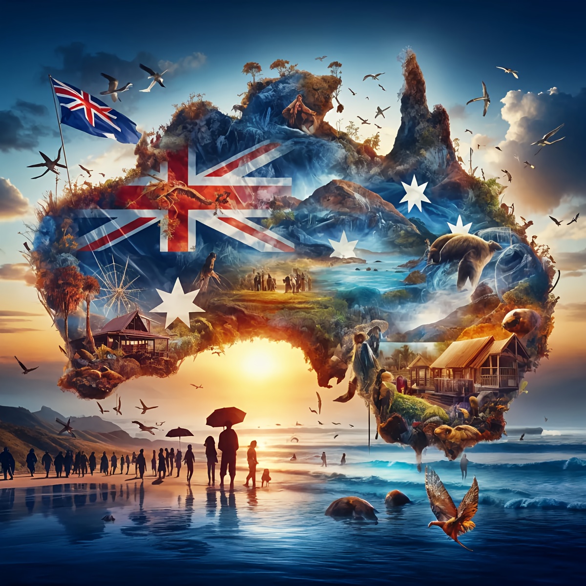TEMU New Product Launch! - Australian Scenery Themed Diy Diamond Painting Kit- Round Diamond Mosaic Craft- Relaxing And Stress- Educational Art Piece