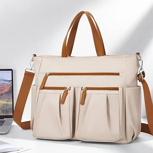 photo de l'article sacoche légère en nylon, , multi-poches, sac dordinateur portable professionnel, compartiment ordinateur indépendant, sac à bandoulière décontracté, facile à transporter, , sac de voyage fitness, sac bandoulière, idéal pour cadeaux, travail, daffaires, .