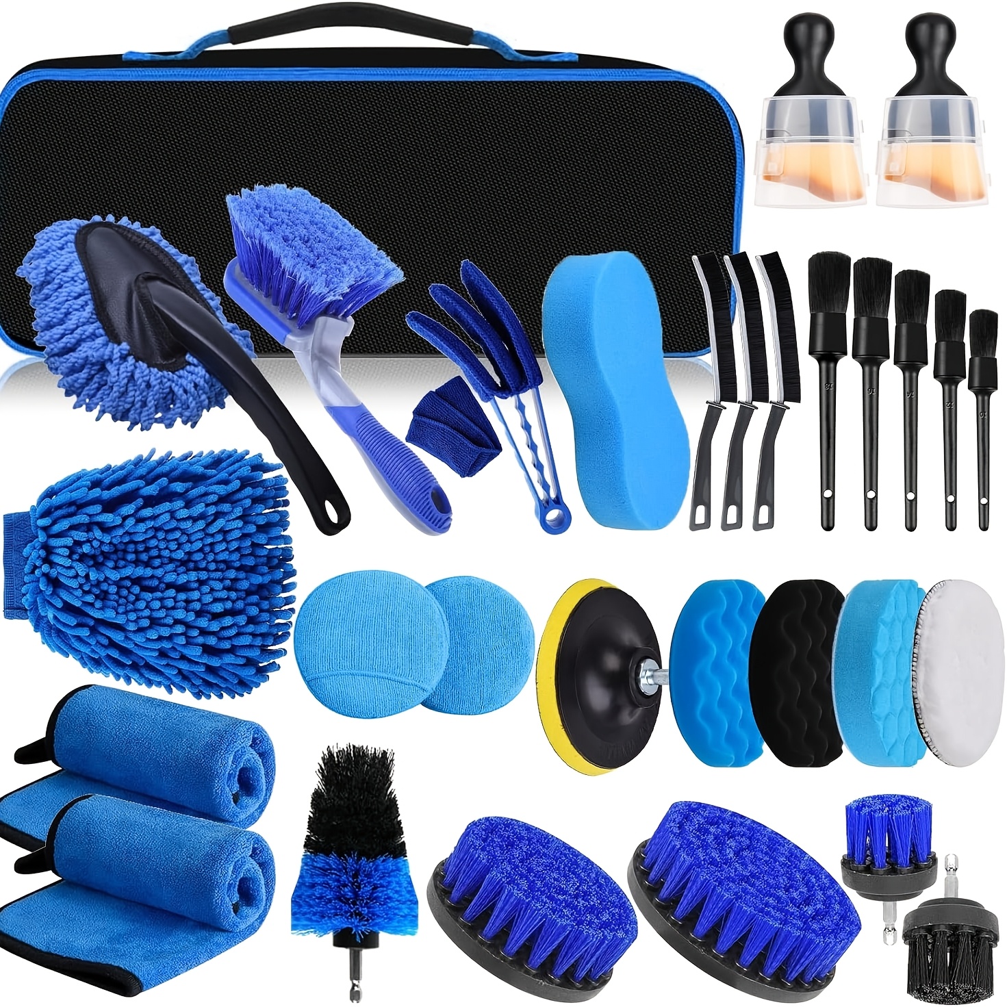 Image of Car Wash Kit, 31pcs Car Wash Kit, Car Wash Kit, Car Interior And Exterior Cleaning, Car Care Kit, With Detail Brushes, Vents, Wheels, Household Cleaning