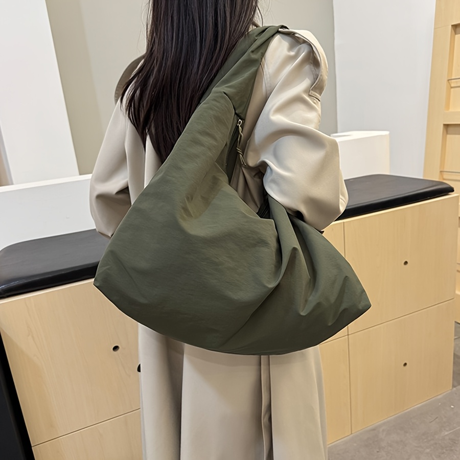 E-shop Vintage -Stil Schultertasche, Modische Nylon-Großraum-Tasche, Vielseitige Casual-Unterarmtasche, Pendler-Tasche für Arbeit Reisen