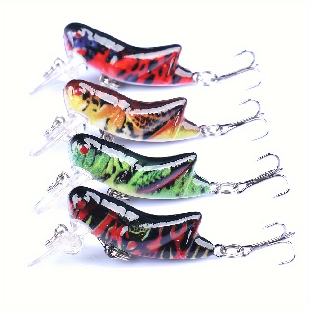 

Topwater Grasshopper Lures Set, Crankbait Artificial Fishing Baits, Mixed Colors, Durable Abs Material, Various Quantities - Realistic Insect Imitation