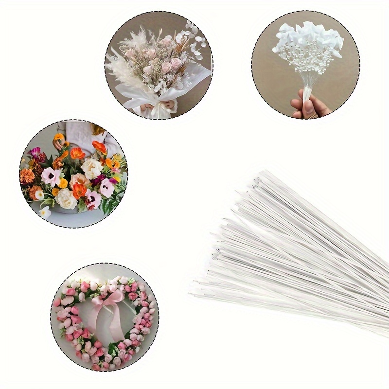 

50/package 18 Gauge White Floral Stem Wire 16 Inches