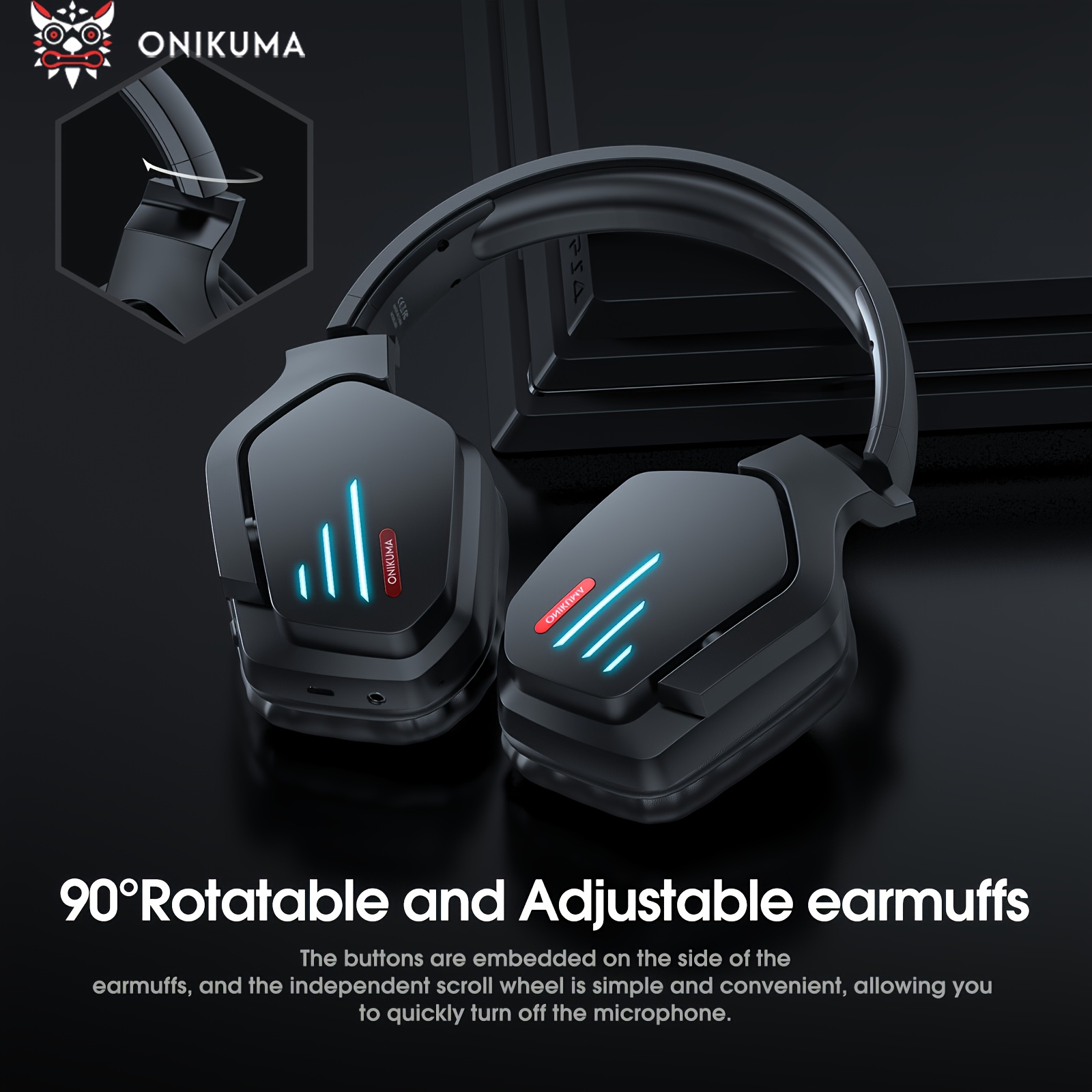 

Onikuma Wireless Game Headphones 40mm Speakers Support Wireless Connection And Weaving Assistance 3.5mm
