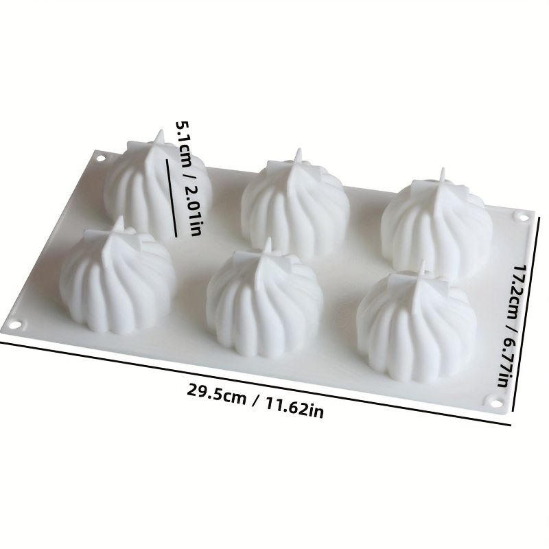 Image of 1pc Spiral Bun Shaped Cake Mold, Cookie, Ice Cream, Custard, Mousse Mold, Easy To Demold, White Silicone Baking Mold, Diy Candle Mold