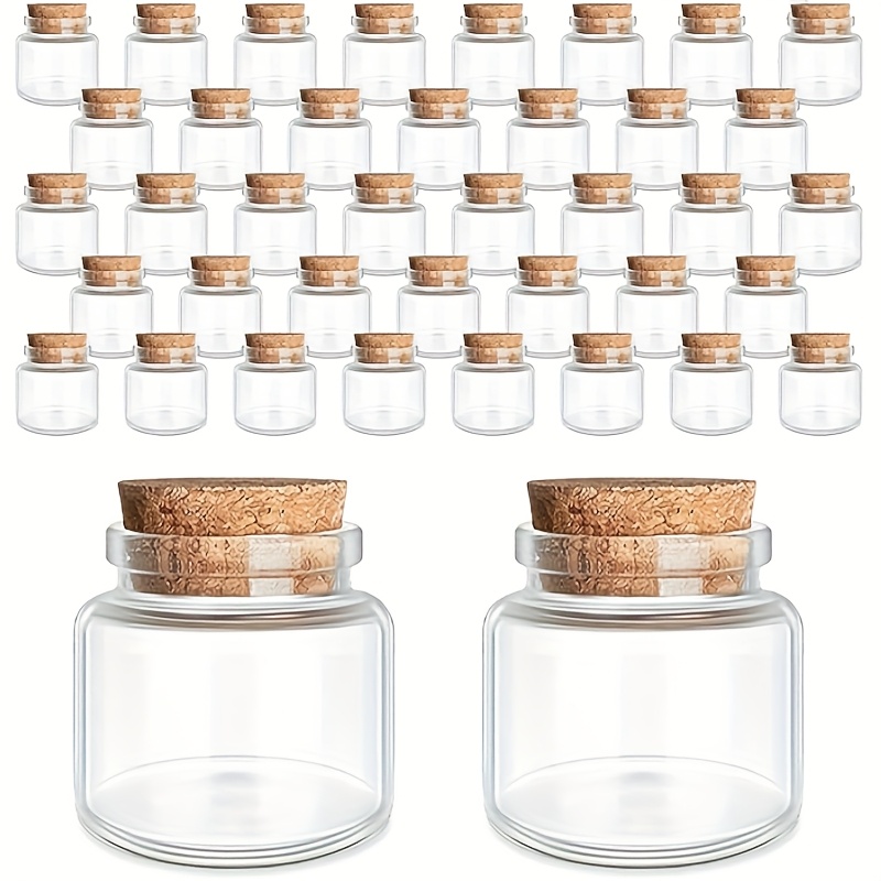 BTSKY 26 Pcs 3.4 Oz Plastic Bottles With Corks, Clear Sand Art Bottles