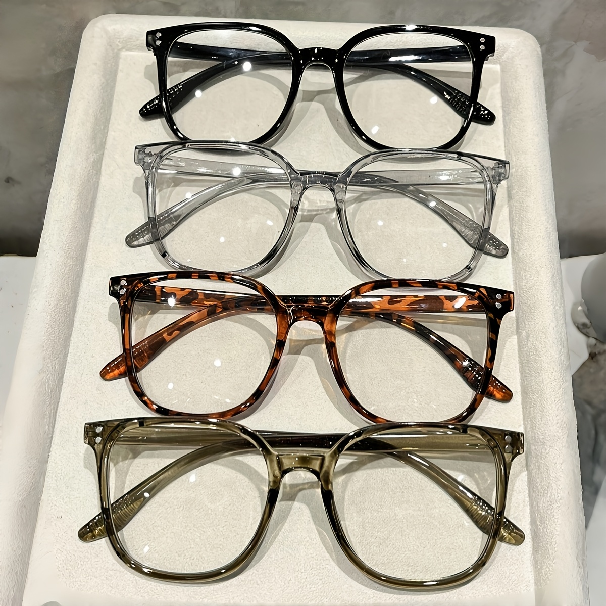 4pcs ladies plastic   extra large frame simple and lightweight   glasses 1 0 3 5 times prescription clear visionasses reading glasses for books mobile phones tablets fashion glasses