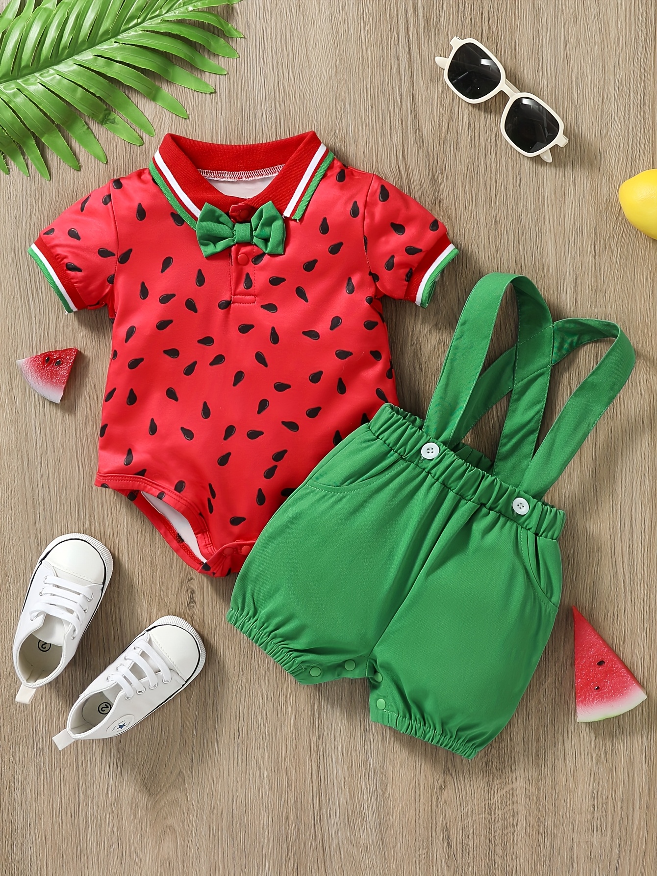 newborn baby boy summer watermelon print short sleeve Temu Saudi