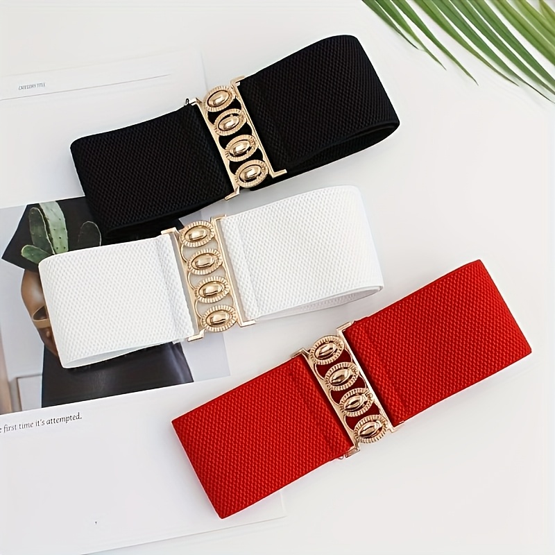 Set Of 3 Versatile Women's Golden Elastic Waistbands