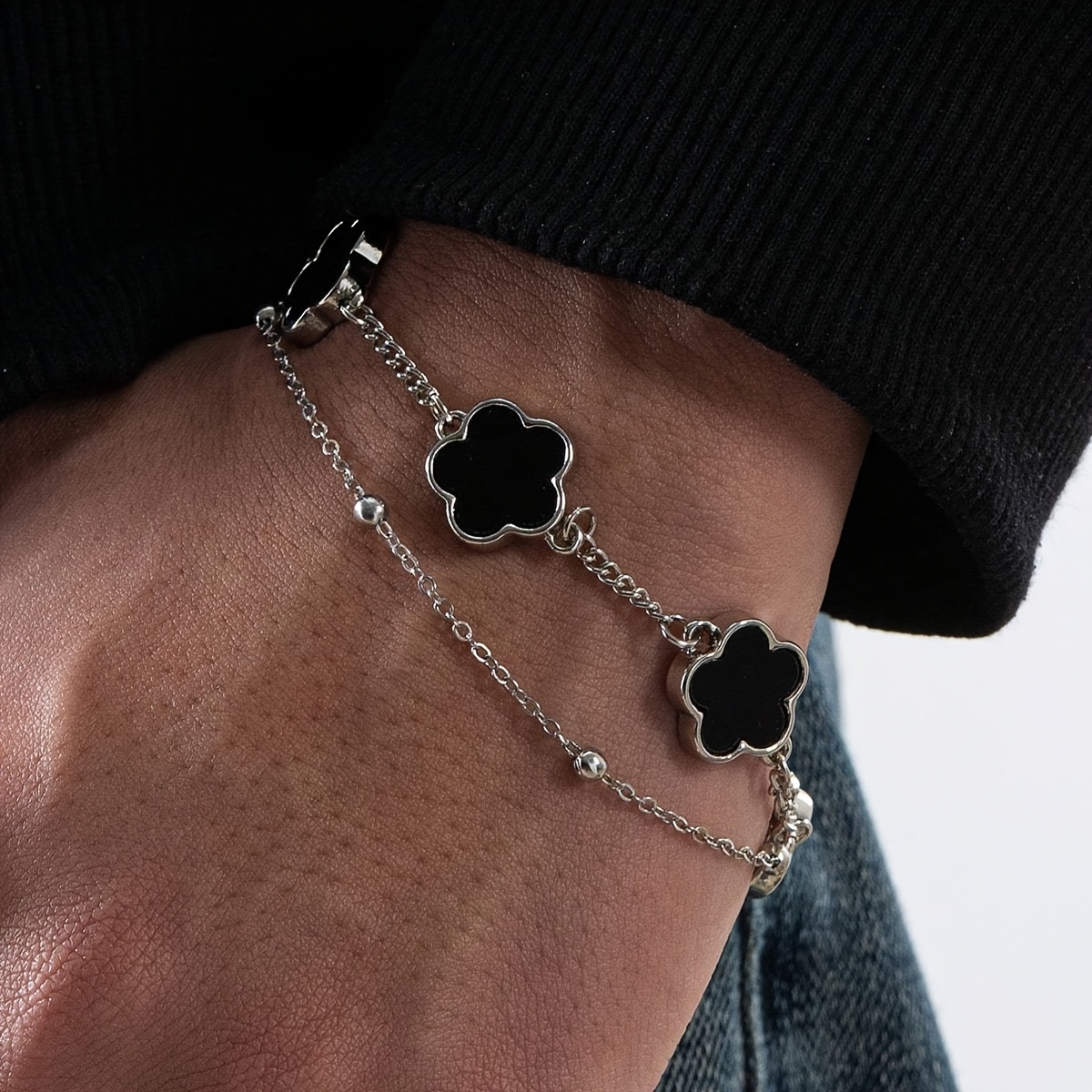 pulseira masculina e estilosa com pingente de para uso diário - presente de aniversário, número aleatório de contas detalhes 0