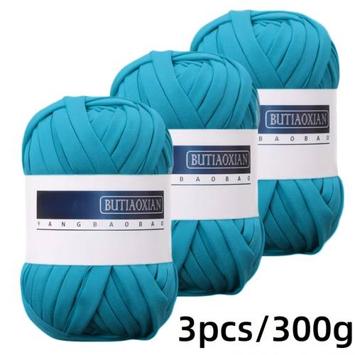 3pcs 300 2mm yarn in vibrant colors with smooth texture for crochet shoes cushions bags storage baskets and craft projects