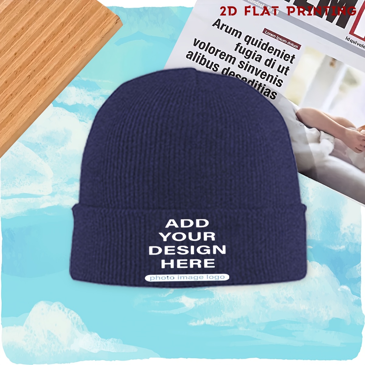 TEMU . personalisierte Beanie-Mütze – Gestalten Sie Ihr eigenes individuelles Wintergeschenk für Männer & Frauen mit Bild oder Logo, perfektes
